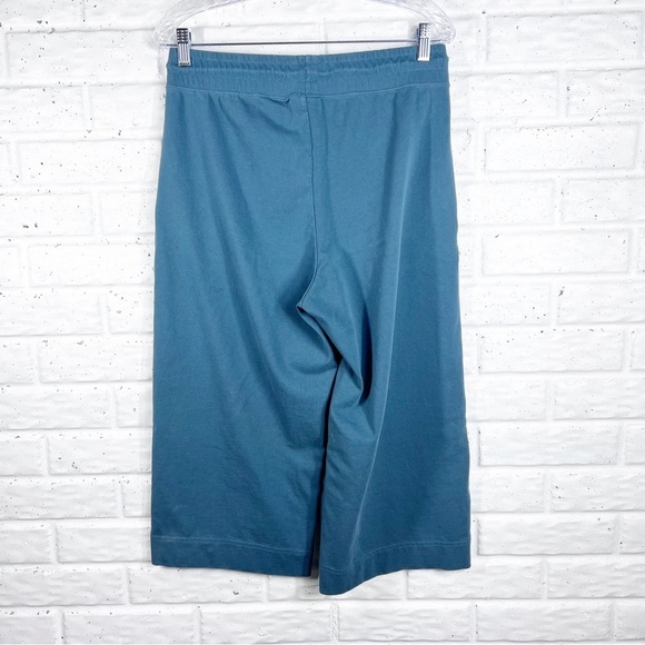 NIKE Medium Teal Cotton Pull on Cropped Wide Leg Lounge Pants - Picture 5 of 9